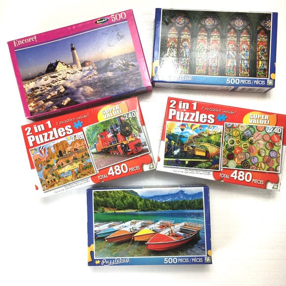 Lot of Five (5) Puzzle Boxes NWT - Picture 1 of 3